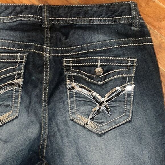 Lane Bryant Women’s size 14 cropped denim capris jeans Raw edge Hem - Picture 3 of 14